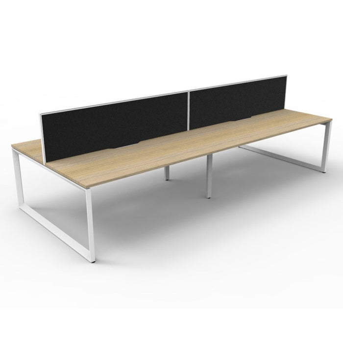 Deluxe Rapid Infinity Double Sided Loop Leg Workstation with Screens